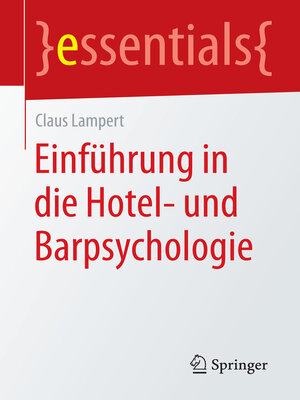 cover image of Einführung in die Hotel- und Barpsychologie